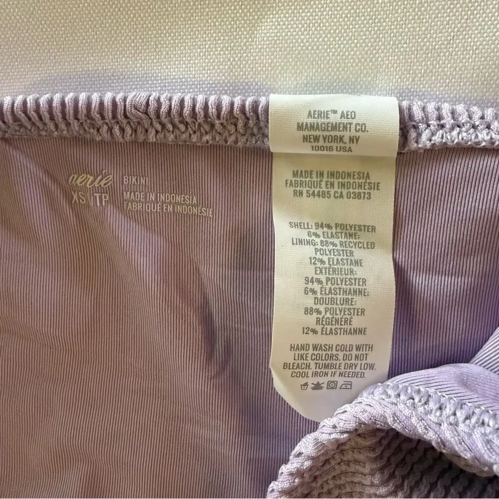 NWT Aerie Lavender Textured Bikini Bottom NWT Ribbed Swim Size XS